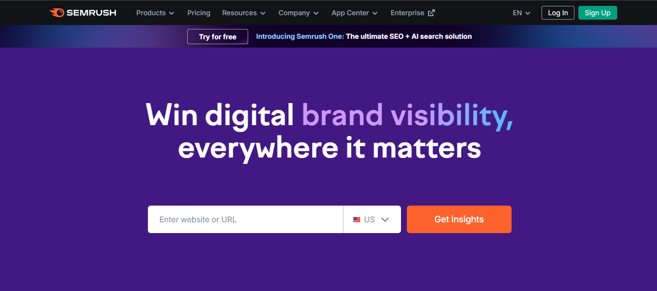 Semrush Dashboard Interface