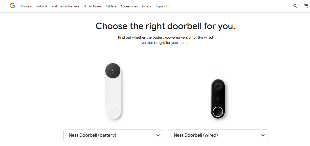 Google Nest website